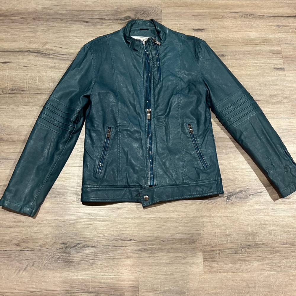 Women's Teal Leather Jacket